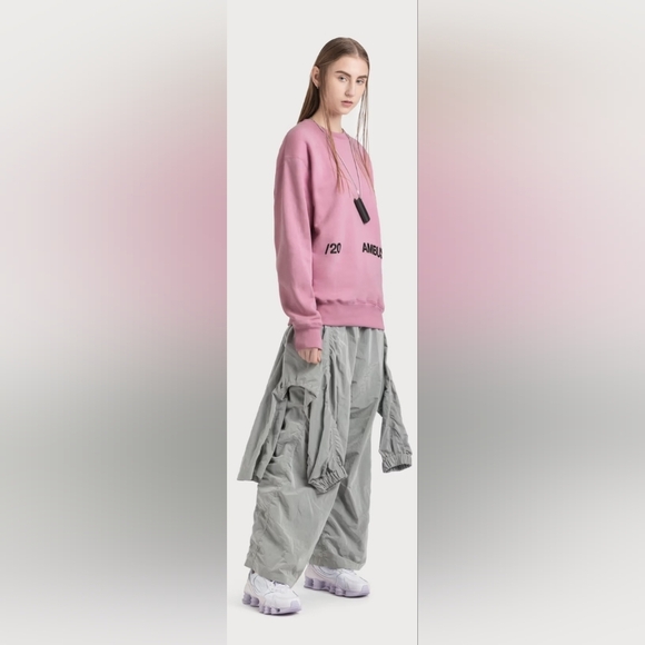 Ambush Pink Logo Crewneck Sweatshirt size 2